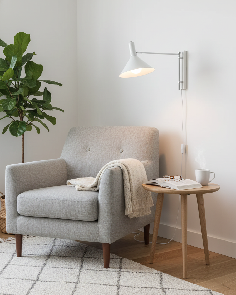 Céline Peak Plug-In Wall Lamp with Adjustable Swivel