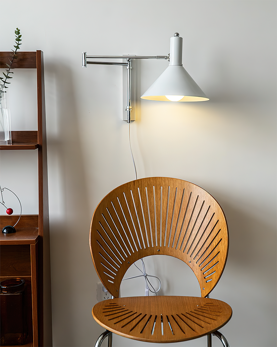 Céline Peak Plug-In Wall Lamp with Adjustable Swivel