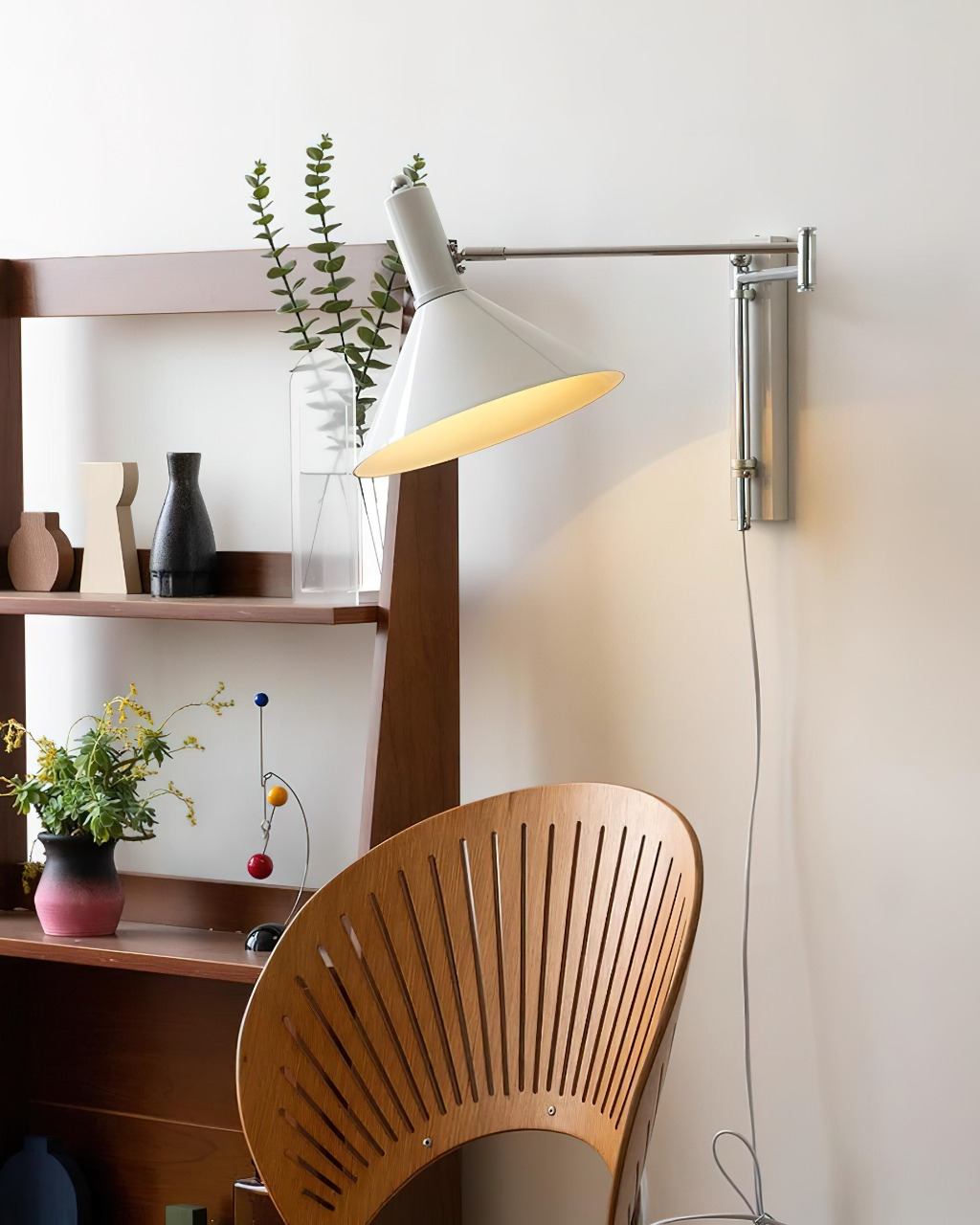 Céline Peak Plug-In Wall Lamp with Adjustable Swivel