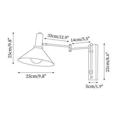Céline Peak Plug-In Wall Lamp with Adjustable Swivel