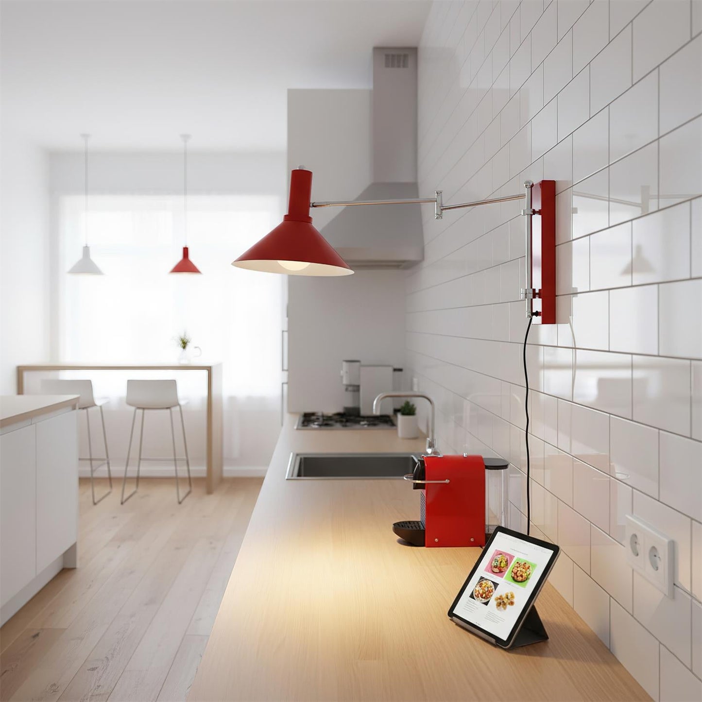Céline Peak Plug-In Wall Lamp with Adjustable Swivel