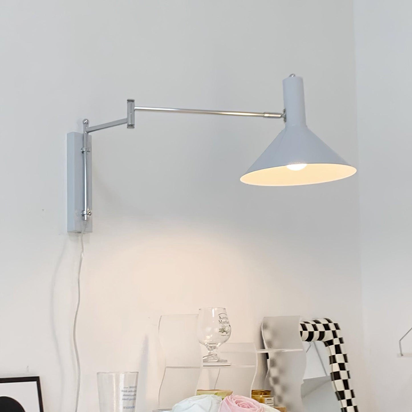 Céline Peak Plug-In Wall Lamp with Adjustable Swivel