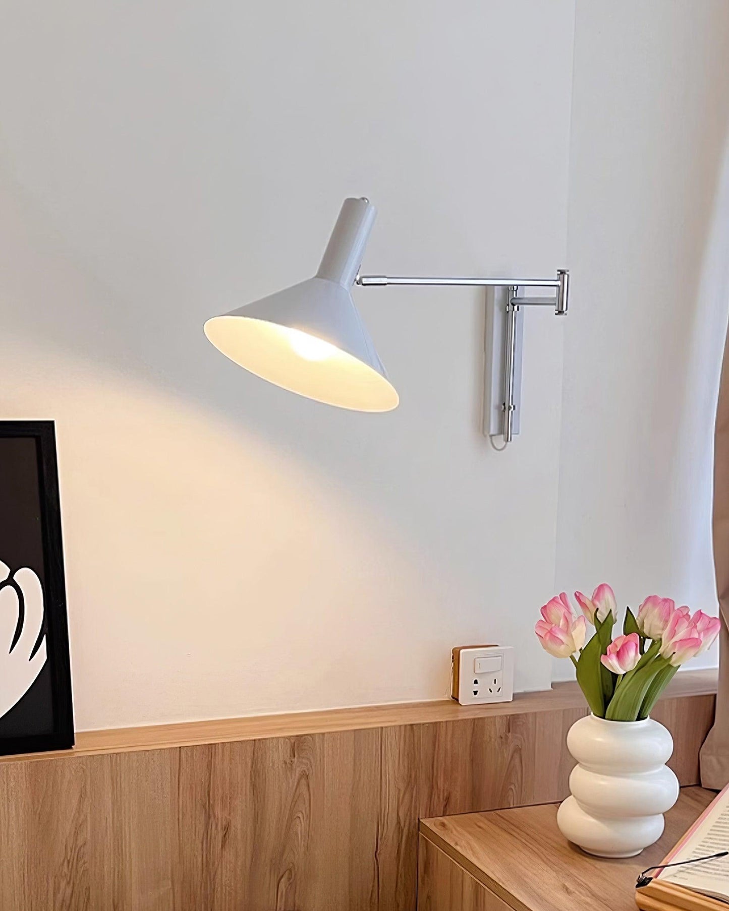 Céline Peak Plug-In Wall Lamp with Adjustable Swivel