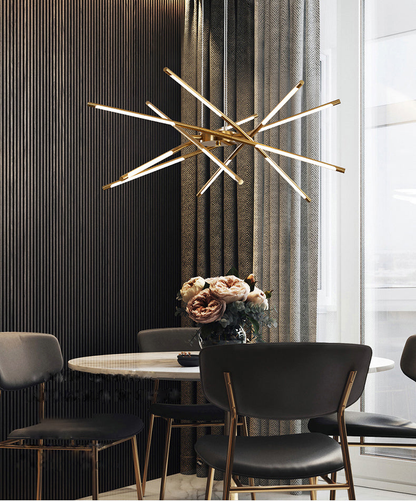 Sophie Modern Glass Metal LED Pendant Light Luxury Gold Multi Light Chandelier
