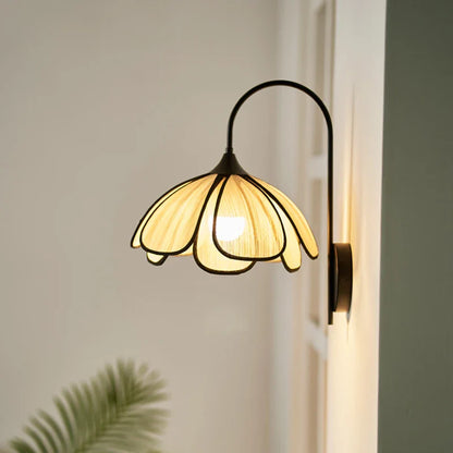 Élise Petal Bloom Wall Lamp Floral Fiber Shade Sconce Light