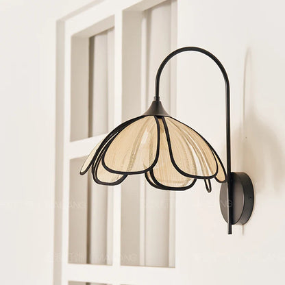Élise Petal Bloom Wall Lamp Floral Fiber Shade Sconce Light