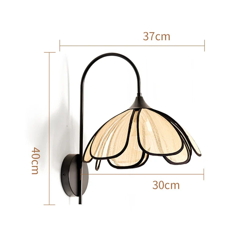 Élise Petal Bloom Wall Lamp Floral Fiber Shade Sconce Light