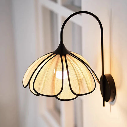 Élise Petal Bloom Wall Lamp Floral Fiber Shade Sconce Light