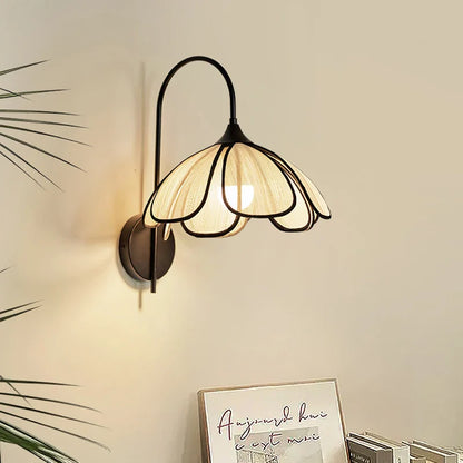 Élise Petal Bloom Wall Lamp Floral Fiber Shade Sconce Light