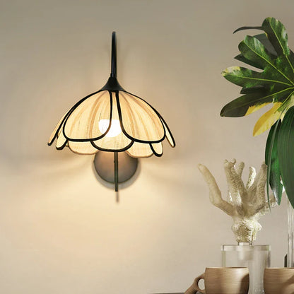 Élise Petal Bloom Wall Lamp Floral Fiber Shade Sconce Light