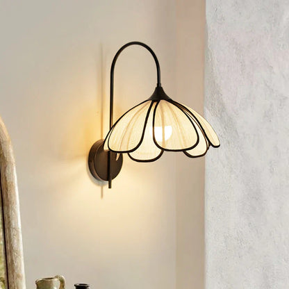 Élise Petal Bloom Wall Lamp Floral Fiber Shade Sconce Light