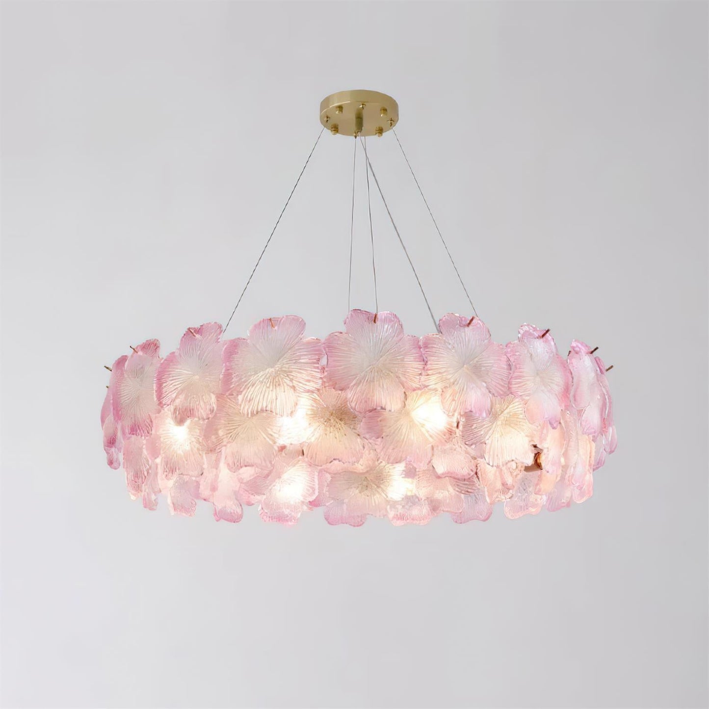 Aurélie Pink Glass Floral Tiered Chandelier