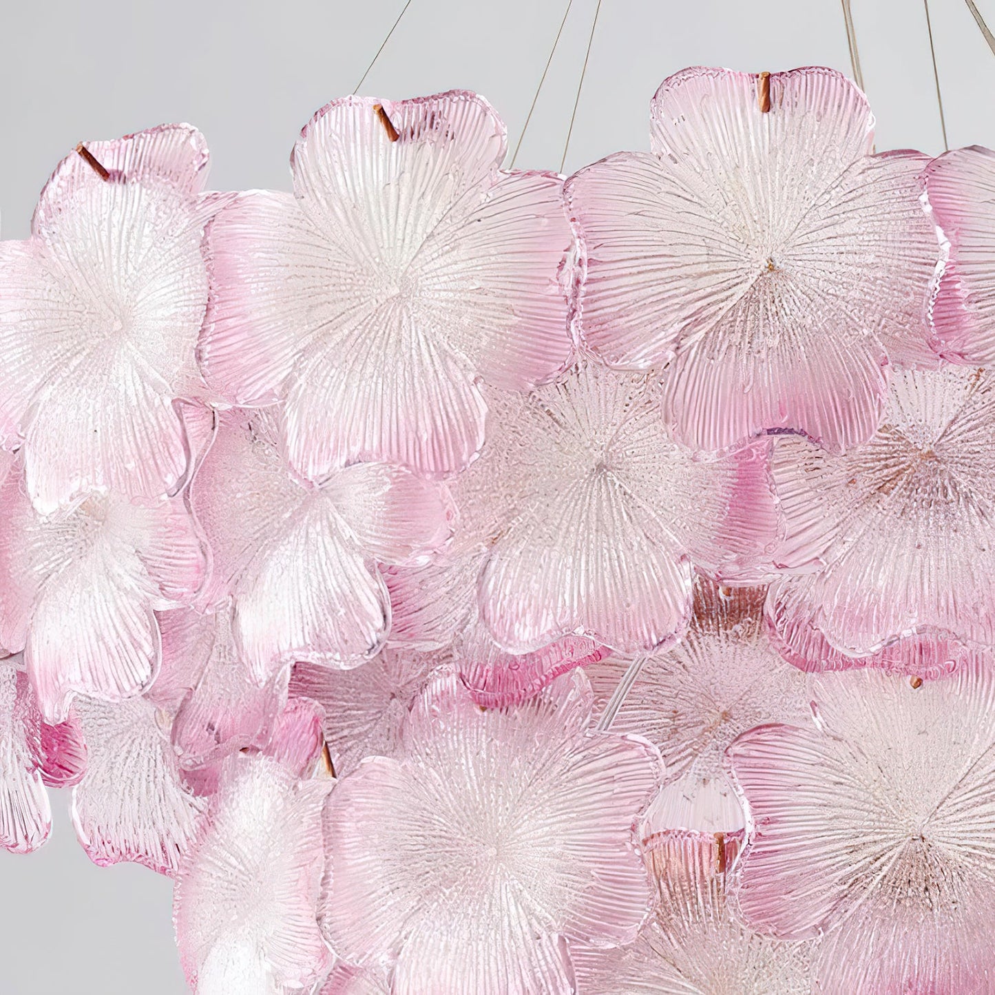 Aurélie Pink Glass Floral Tiered Chandelier