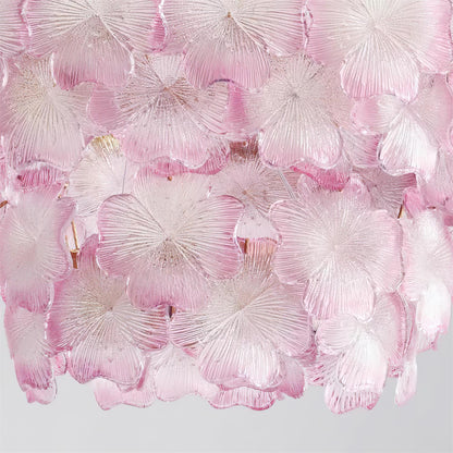 Aurélie Pink Glass Floral Tiered Chandelier