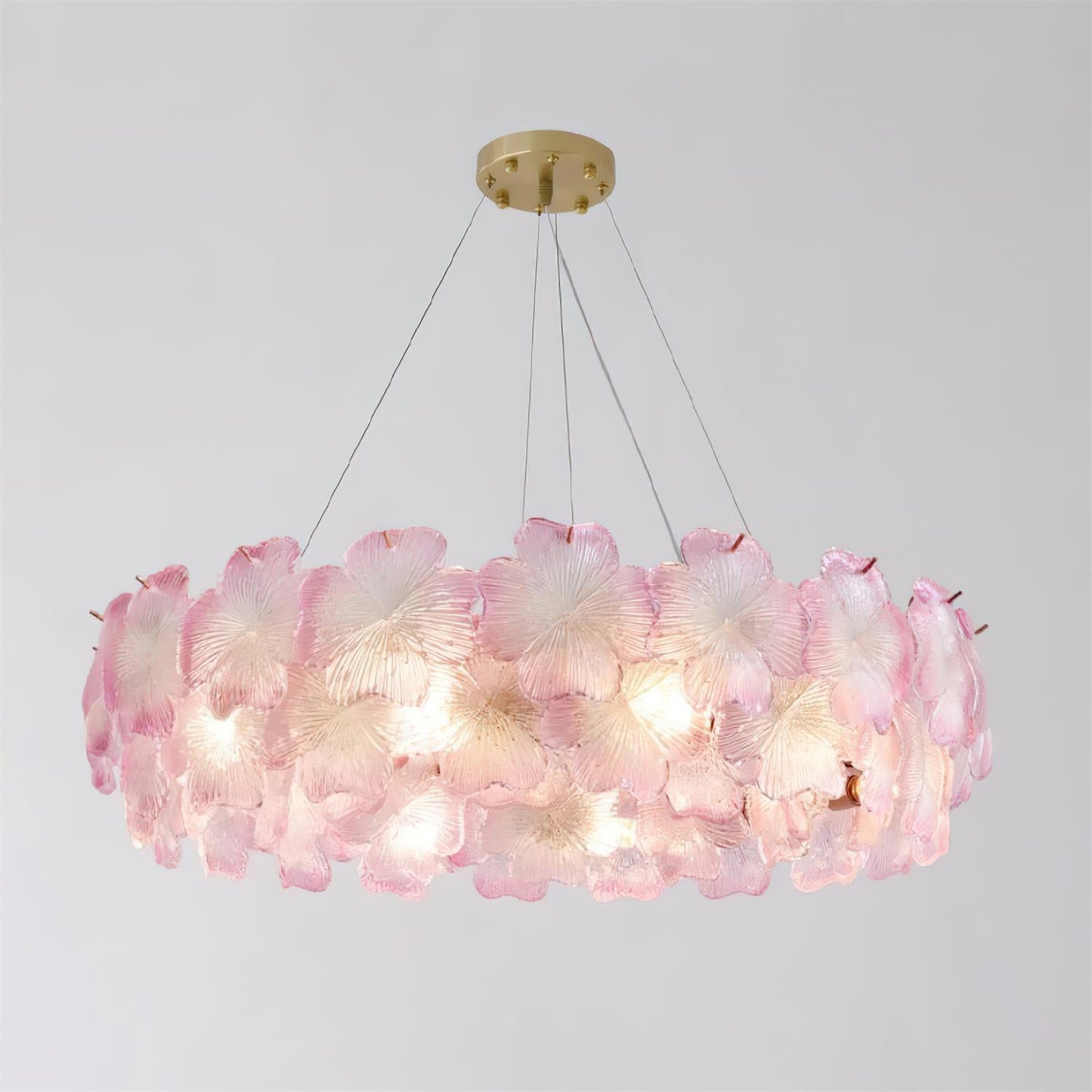 Aurélie Pink Glass Floral Tiered Chandelier