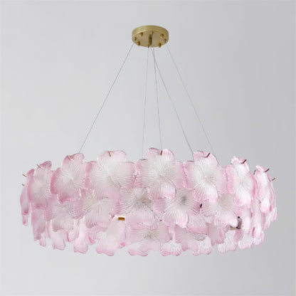 Aurélie Pink Glass Floral Tiered Chandelier