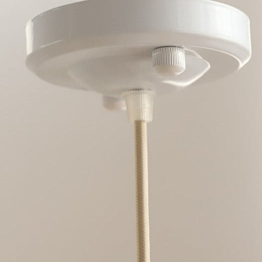 Sophie Pleated Flower Ceramic Pendant Light Glazed White Lamp