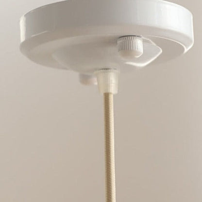 Sophie Pleated Flower Ceramic Pendant Light Glazed White Lamp