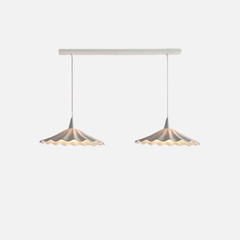 Sophie Pleated Flower Ceramic Pendant Light Glazed White Lamp