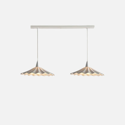 Sophie Pleated Flower Ceramic Pendant Light Glazed White Lamp