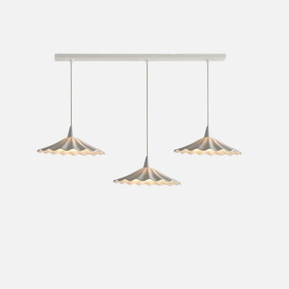 Sophie Pleated Flower Ceramic Pendant Light Glazed White Lamp