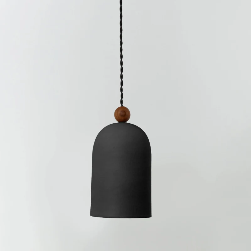 Sophie Plume Walnut Pendant Light Brass Accent Ceiling Lamp