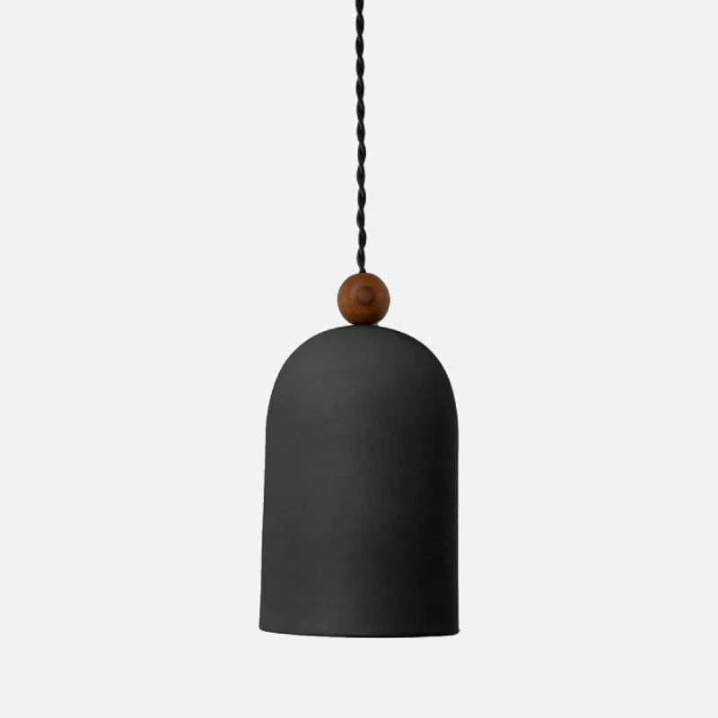 Sophie Plume Walnut Pendant Light Brass Accent Ceiling Lamp