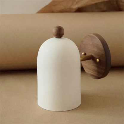 Sophie Plume Walnut Pendant Light Brass Accent Ceiling Lamp