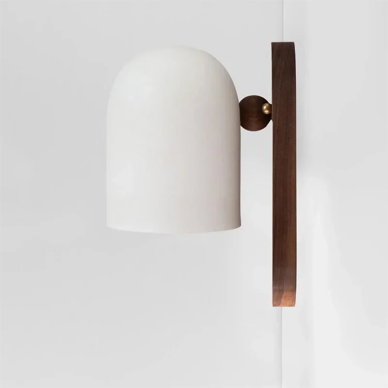 Sophie Plume Walnut Wall Light Brass Accent Sconce Lamp
