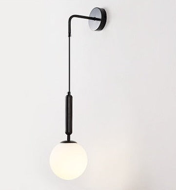 Élise Poiret Brass & Glass Globe Hanging Wall Lamp