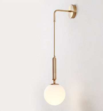 Élise Poiret Brass & Glass Globe Hanging Wall Lamp