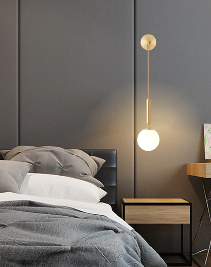 Élise Poiret Brass & Glass Globe Hanging Wall Lamp