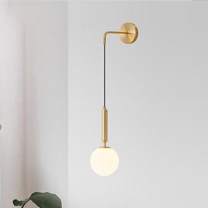 Élise Poiret Brass & Glass Globe Hanging Wall Lamp