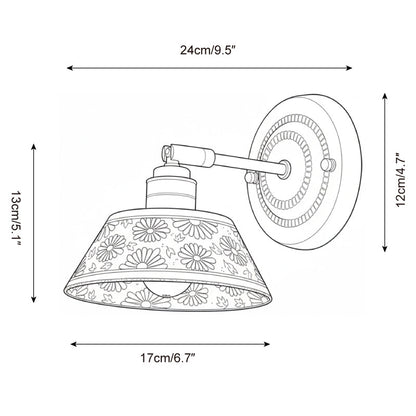 Amélie Porcelain Indigo Wall Lamp with Brass Accents
