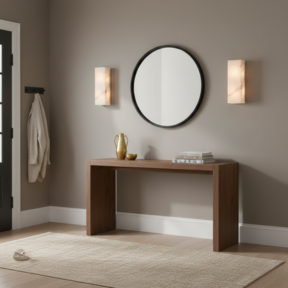 Élodie Rectangular Alabaster Wall Sconce with LED Glow