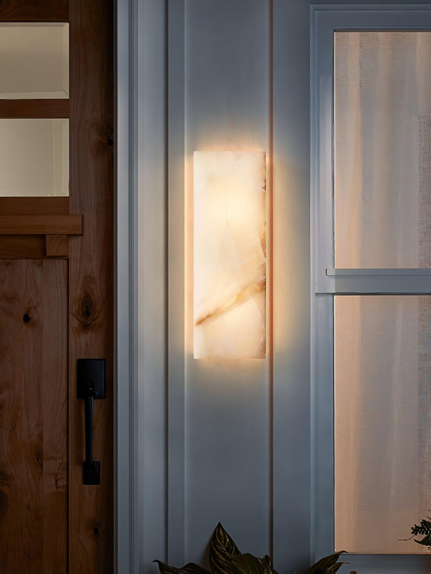 Élodie Rectangular Alabaster Wall Sconce with LED Glow