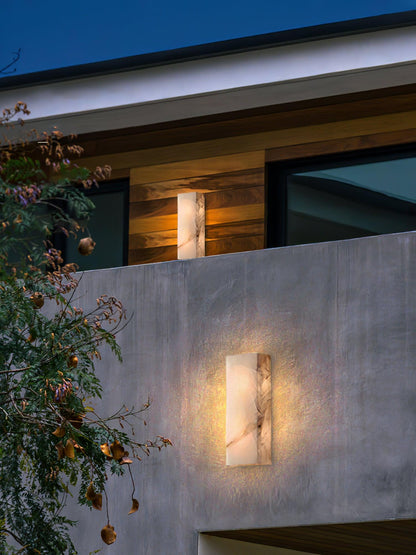 Élodie Rectangular Alabaster Wall Sconce with LED Glow