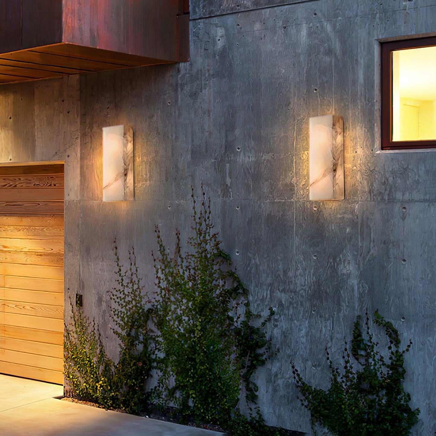 Élodie Rectangular Alabaster Wall Sconce with LED Glow