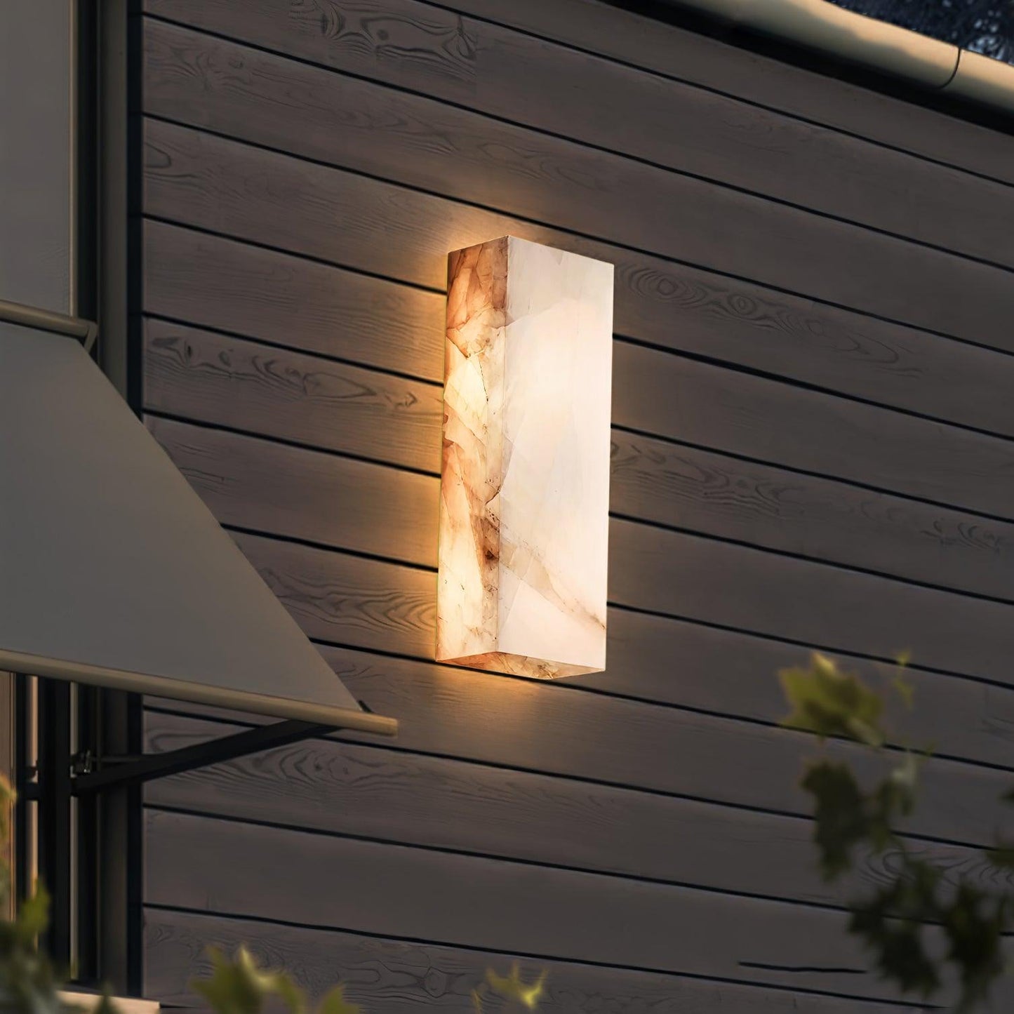 Élodie Rectangular Alabaster Wall Sconce with LED Glow
