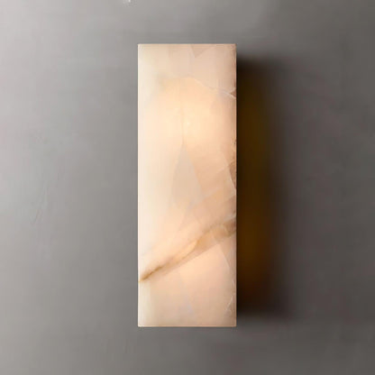 Élodie Rectangular Alabaster Wall Sconce with LED Glow