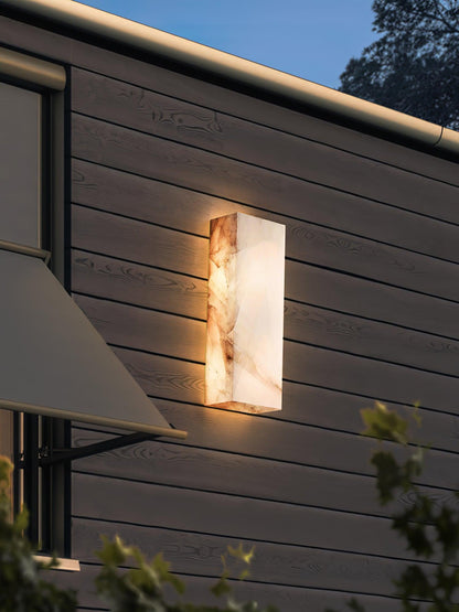 Élodie Rectangular Alabaster Wall Sconce with LED Glow