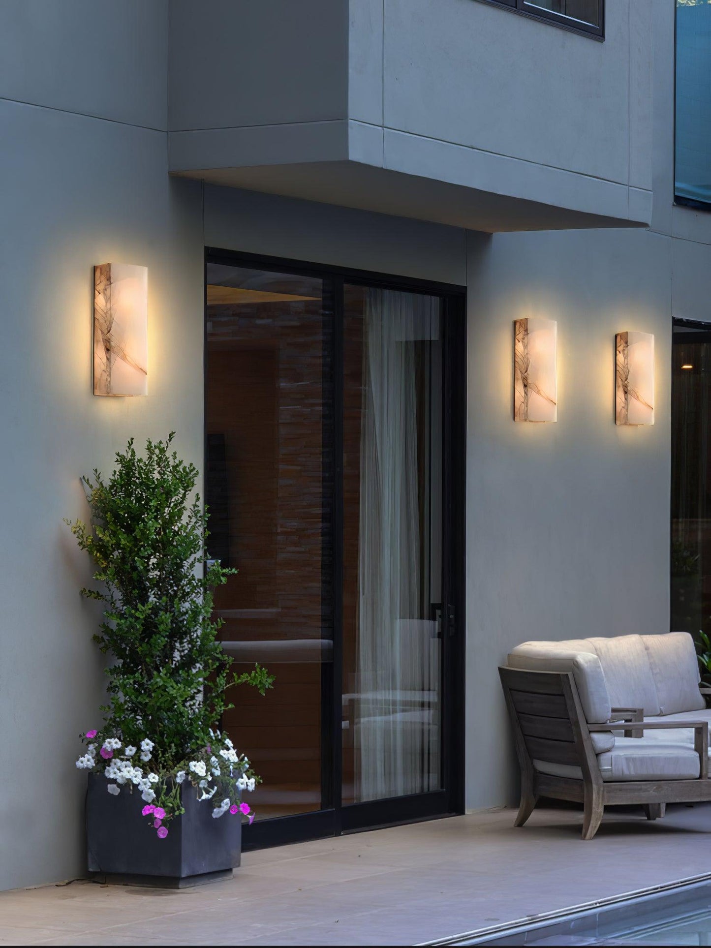 Élodie Rectangular Alabaster Wall Sconce with LED Glow