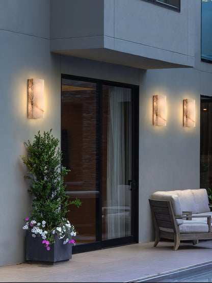 Élodie Rectangular Alabaster Wall Sconce with LED Glow