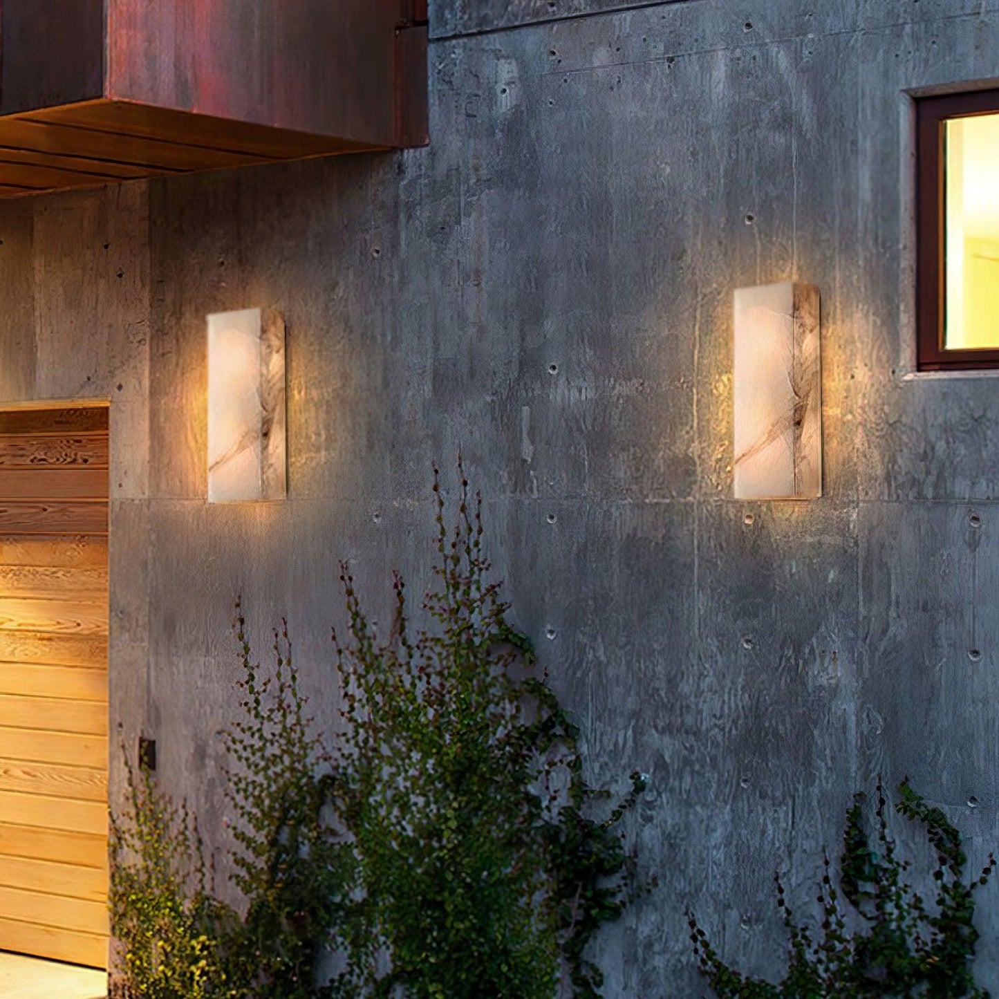 Élodie Rectangular Alabaster Wall Sconce with LED Glow