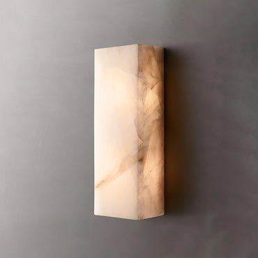 Élodie Rectangular Alabaster Wall Sconce with LED Glow