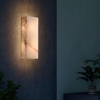 Élodie Rectangular Alabaster Wall Sconce with LED Glow