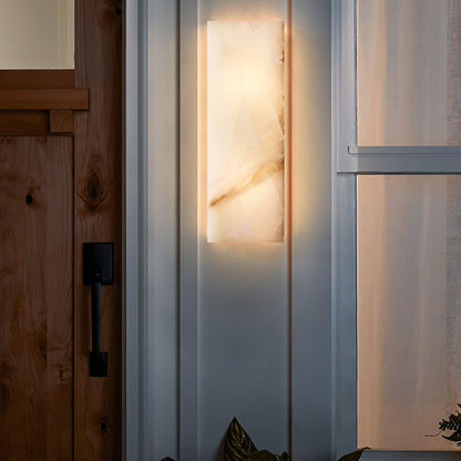 Élodie Rectangular Alabaster Wall Sconce with LED Glow