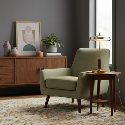Auriane Glass LED Table Lamp with Brass Base Design