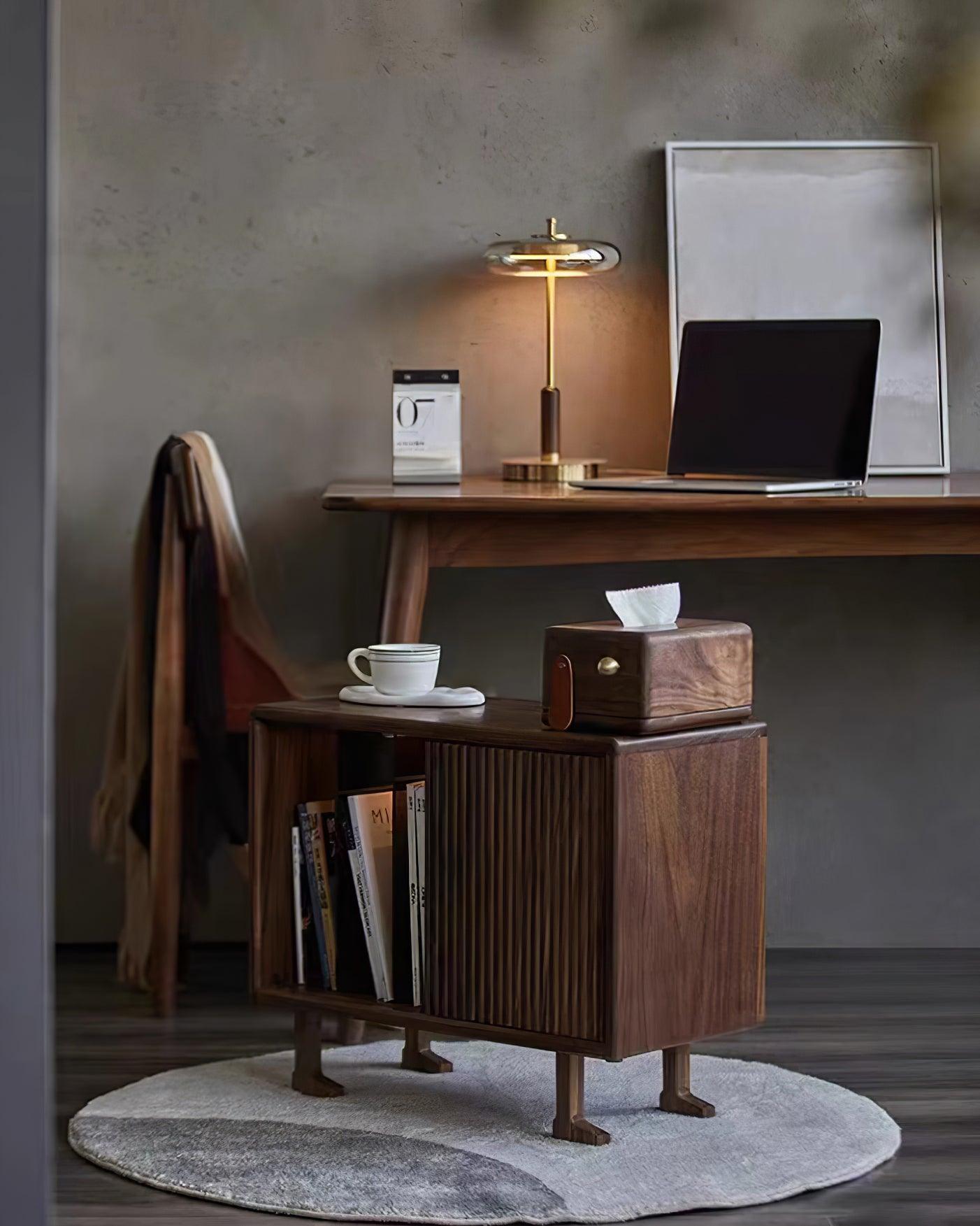 Auriane Glass LED Table Lamp with Brass Base Design