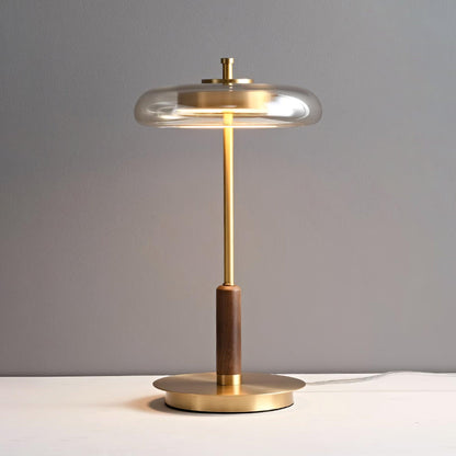 Auriane Glass LED Table Lamp with Brass Base Design